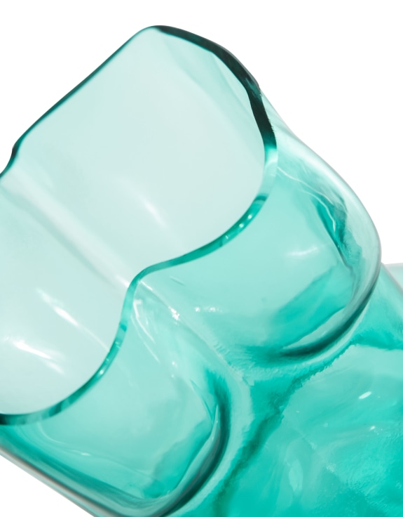 Large Teal Female Body Glass Vase