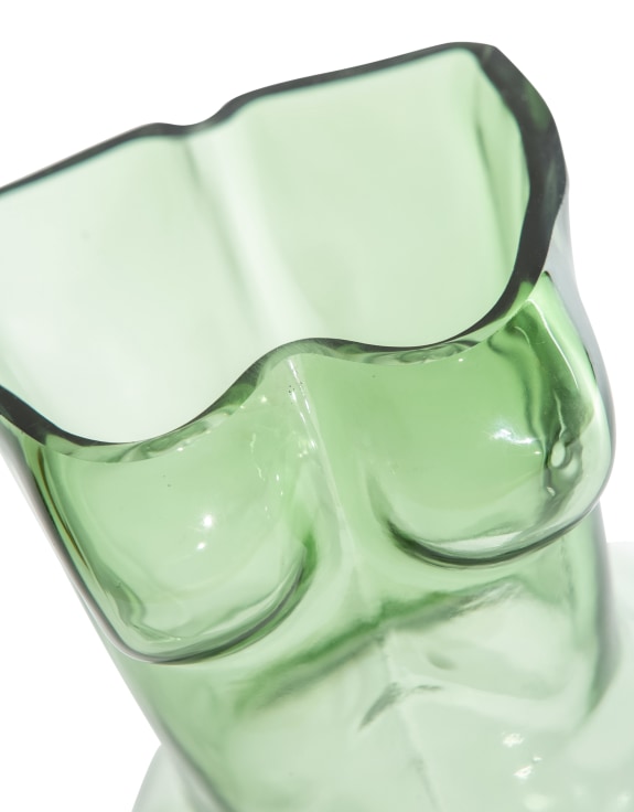 Large Green Female Body Glass Vase