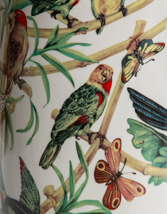 Ceramic Amazonian Birds Umbrella Stand