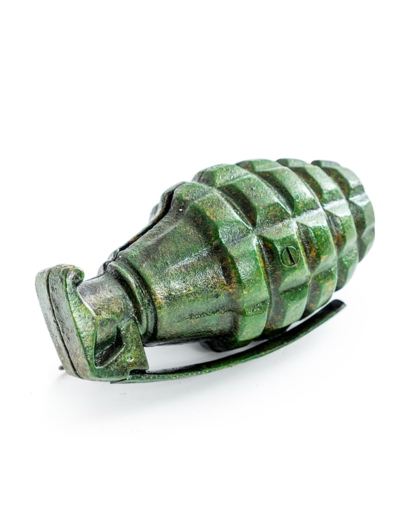 Cast Iron Hand Grenade Ornament / Coin Bank