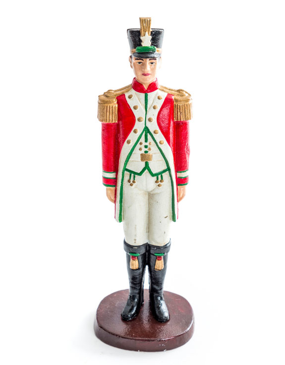 Cast Iron Red Royal Guard Figure / Door Stop