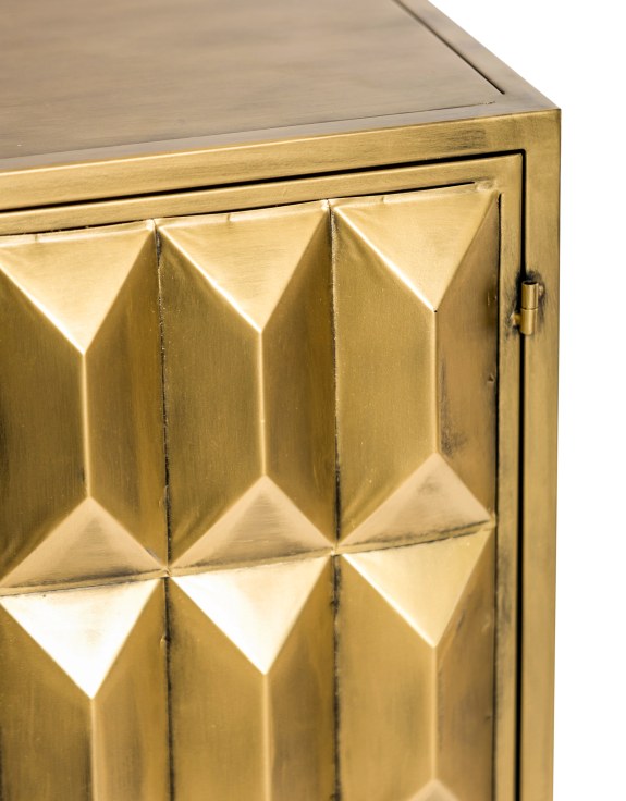 Industrial Gold "Fitzgerald" 3 Door Large Metal Sideboard