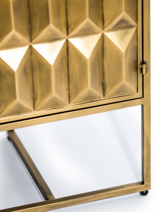 Industrial Gold "Fitzgerald" 3 Door Large Metal Sideboard