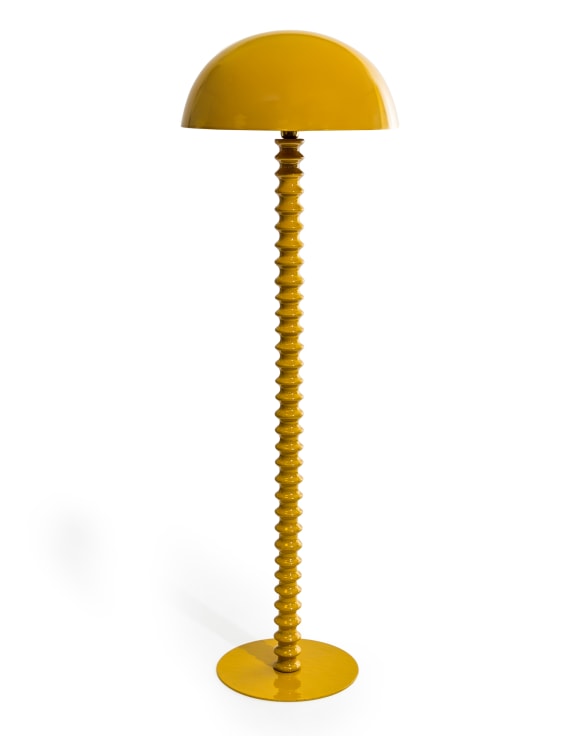 Mustard Yellow Ribbed Floor Lamp