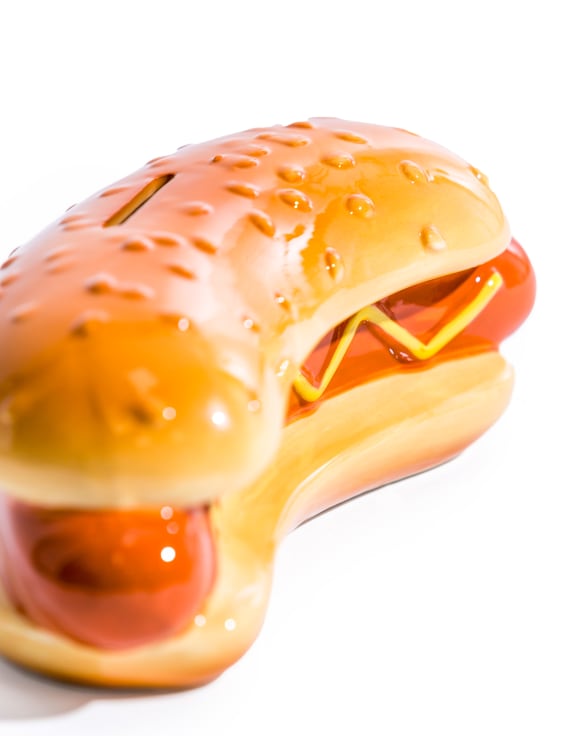 Ceramic Hotdog Money Bank