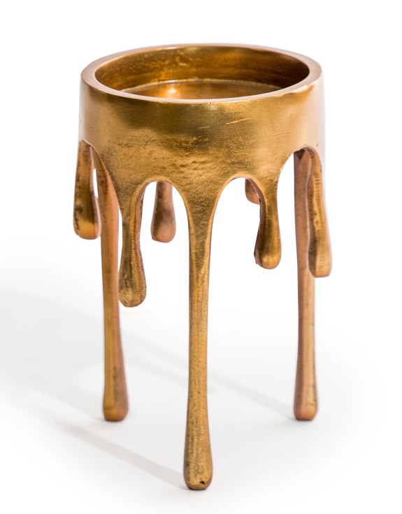 Medium Gold "Dali" Drip Candle Holder