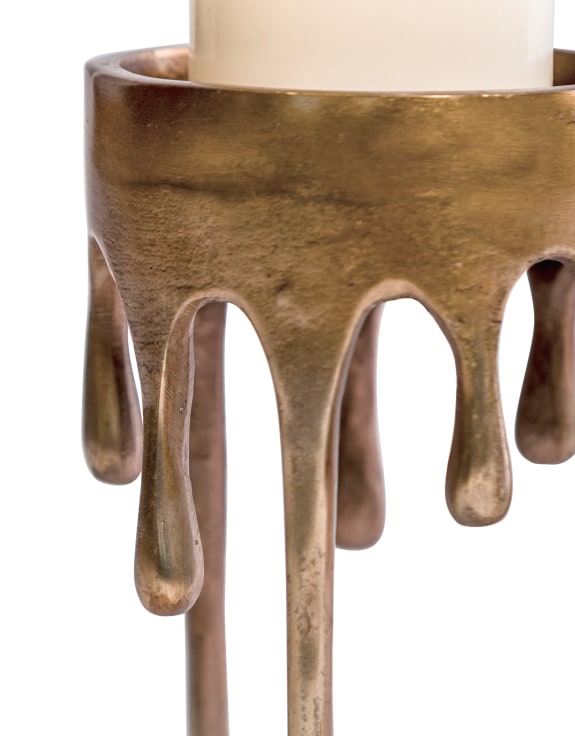 Large Gold "Dali" Drip Candle Holder