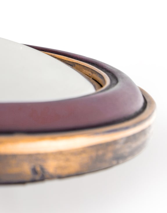 Set of 12 Assorted Antique Red/Pink/Gold Framed Convex Mirrors