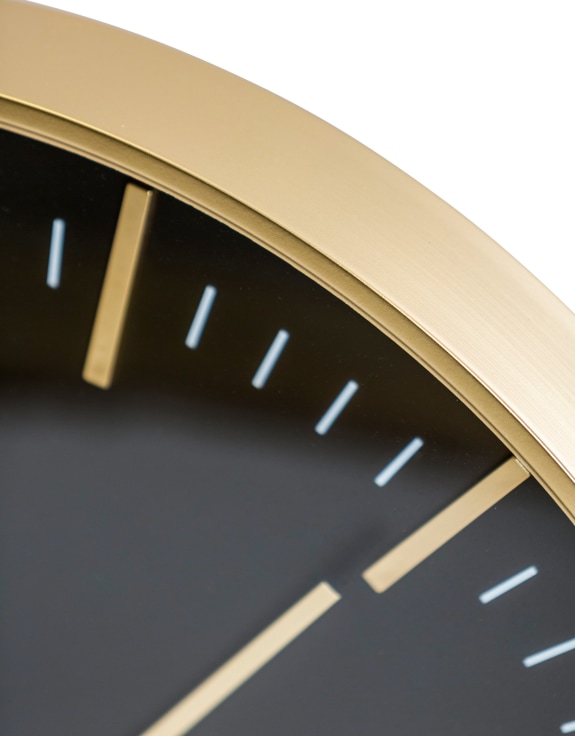 Large Black & Gold Classic Wall Clock