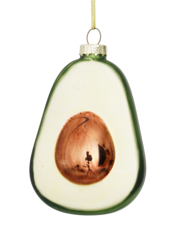 Avocado Decorative Glass Hanging Ornament (to be bought in qtys of 12)