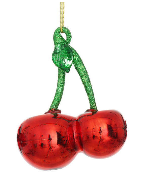 Cherry Decorative Glass Hanging Ornament (to be bought in qtys of 12)