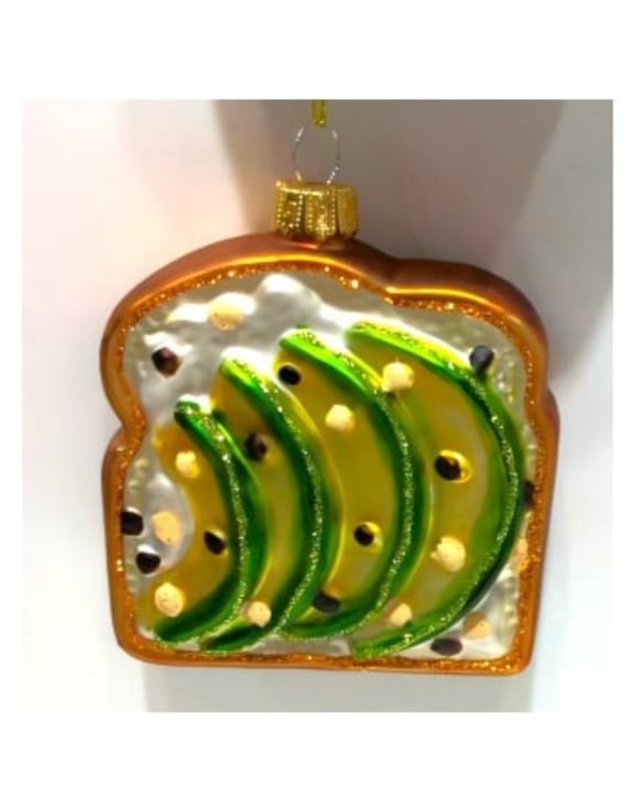 Avocado on Toast Decorative Glass Hanging Ornament (to be bought in qtys of 12)