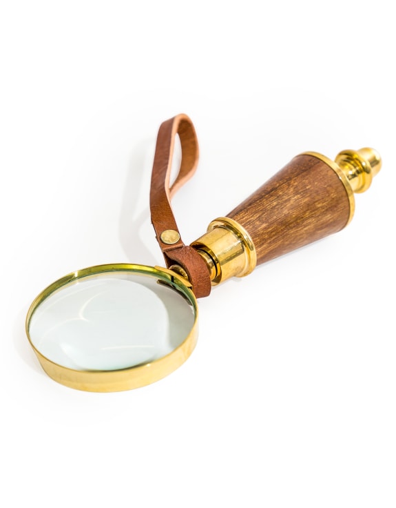 Brass Magnifying Glass with Leather Strap