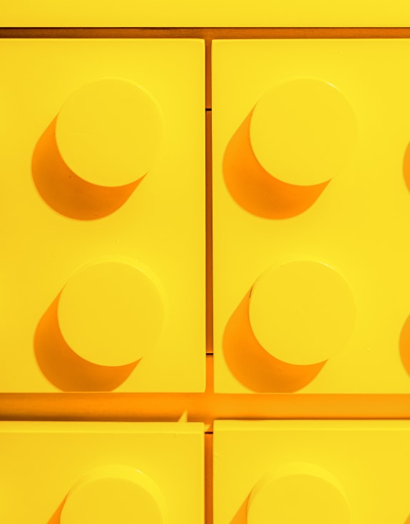 Yellow "Ogel" Block Solid Wood 6 Drawer Side Cabinet