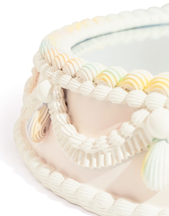 Decorative Piped Iced Cake Wall Mirror / Cake Stand