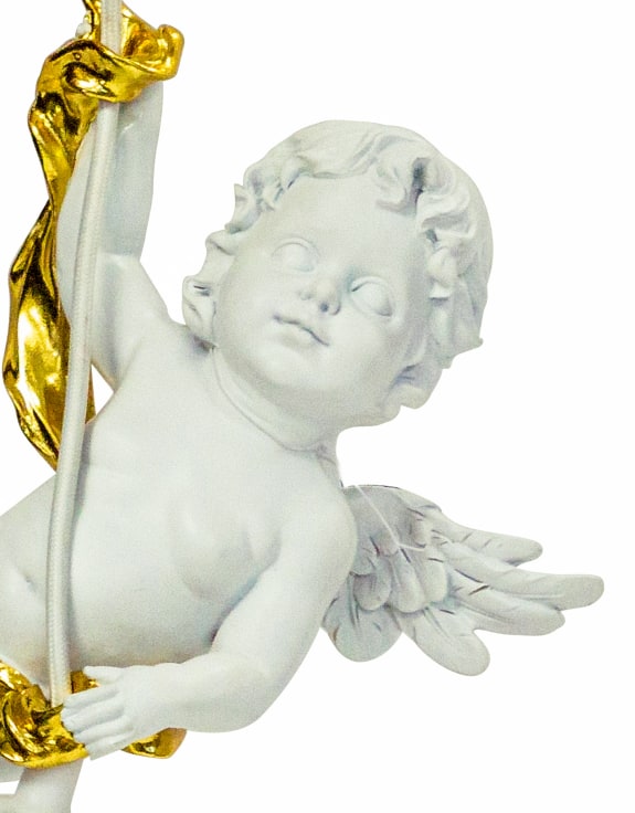 White & Gold Cherub Ceiling Pendant