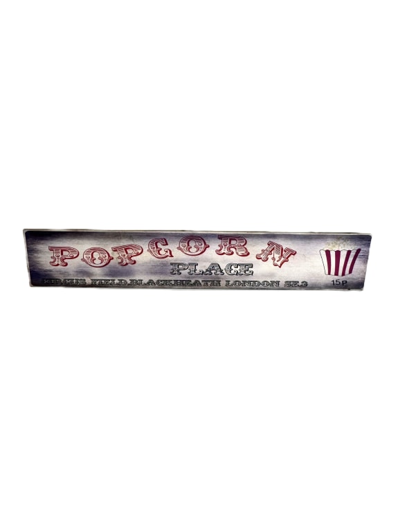 Antiqued Popcorn Wooden Wall Sign