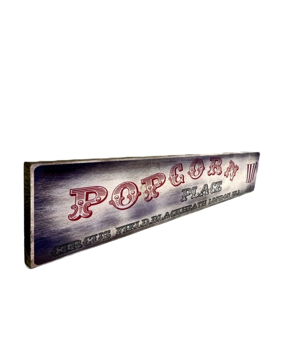 Antiqued Popcorn Wooden Wall Sign