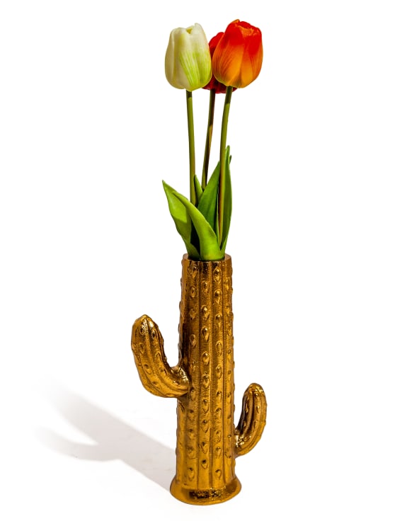 Aluminium Gold Cactus Stem Vase