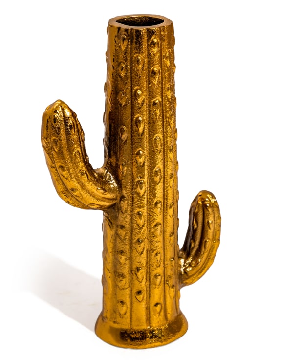 Aluminium Gold Cactus Stem Vase