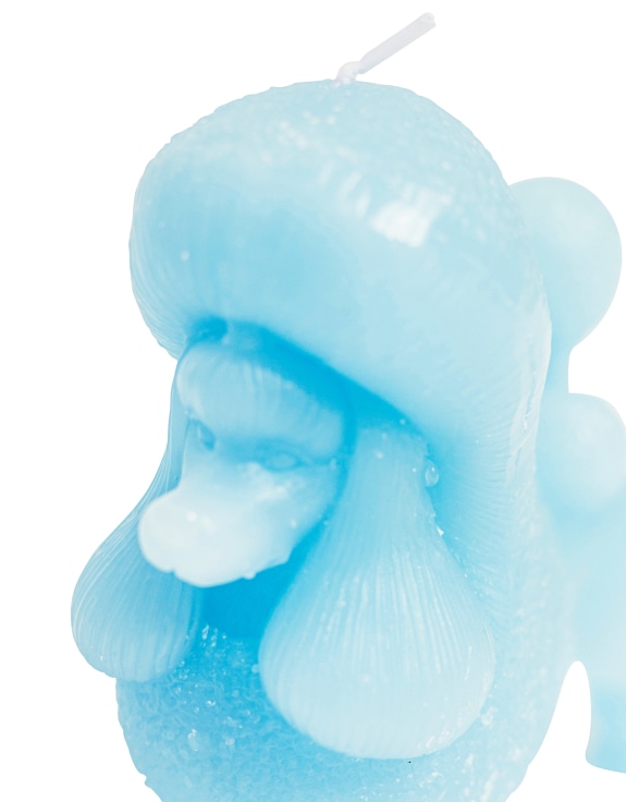 Light Blue Poodle Candle