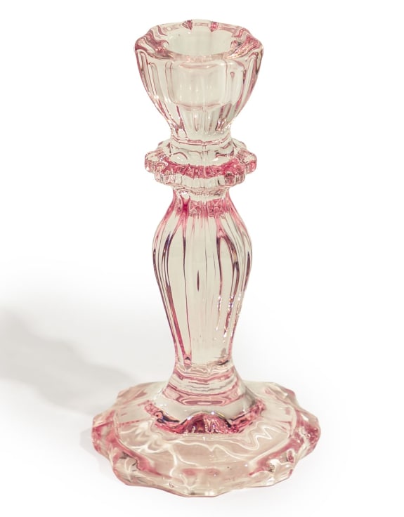 Pink Classic Glass Candle Holder (to be bought in qtys of 6)
