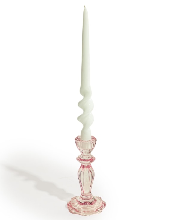 Pink Classic Glass Candle Holder (to be bought in qtys of 6)