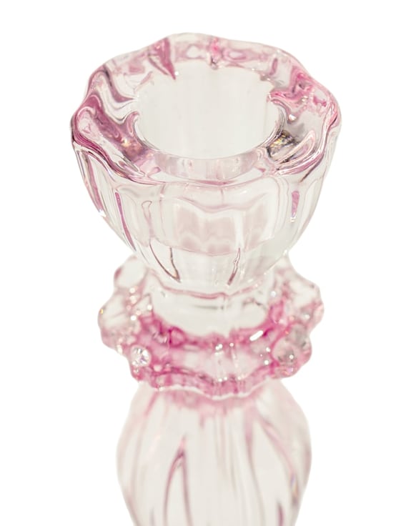 Pink Classic Glass Candle Holder (to be bought in qtys of 6)