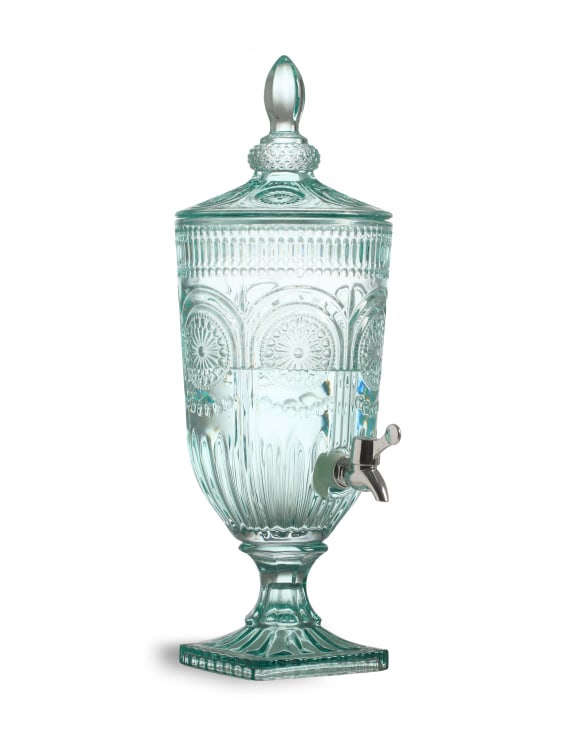 Teal Patterned 3-Litre Glass Drinks Server