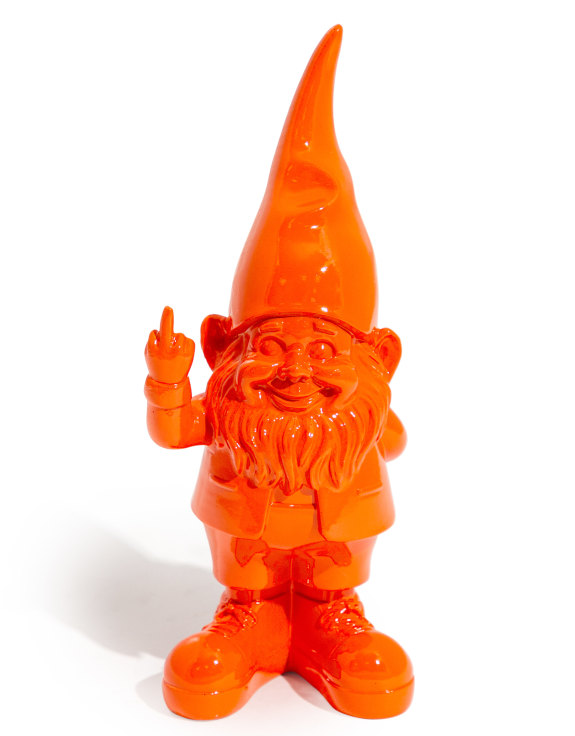 Small Bright Orange "Naughty Gnome" Figure