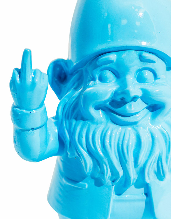 Small Bright Blue "Naughty Gnome" Figure