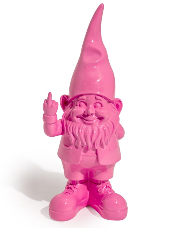 Small Bright Pink "Naughty Gnome" Figure