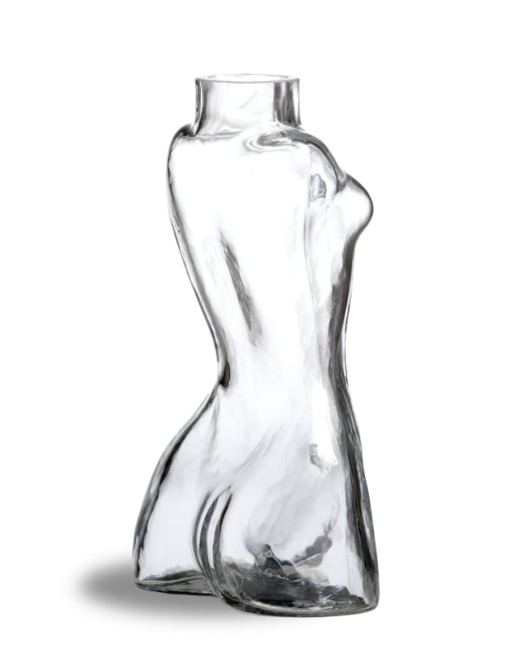 Clear Female Body Glass Stem Vase
