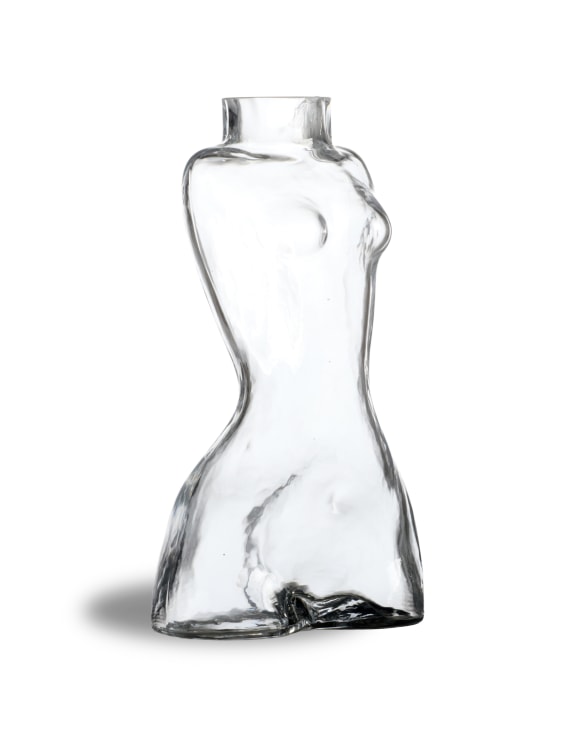 Clear Female Body Glass Stem Vase