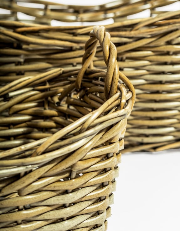 Set of 3 Rustic Woven Storage Baskets
