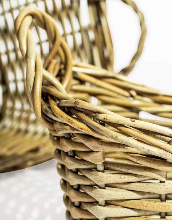 Set of 3 Rustic Woven Storage Baskets