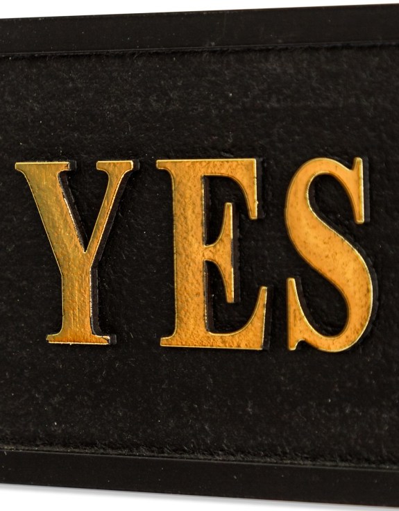 Black & Gold "Yes Chef" Wall Sign