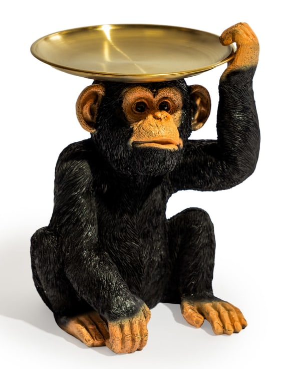 Monkey Holding Gold Tray