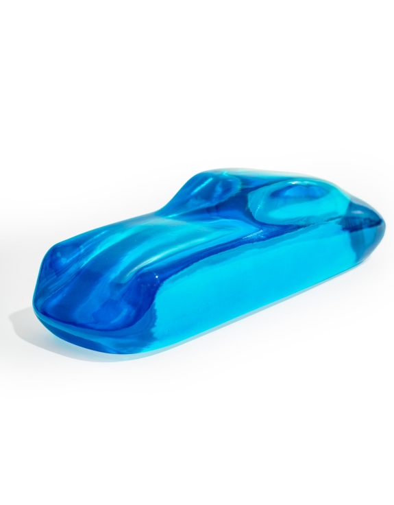 Large Translucent Blue Sports Car Ornament / Paperweight