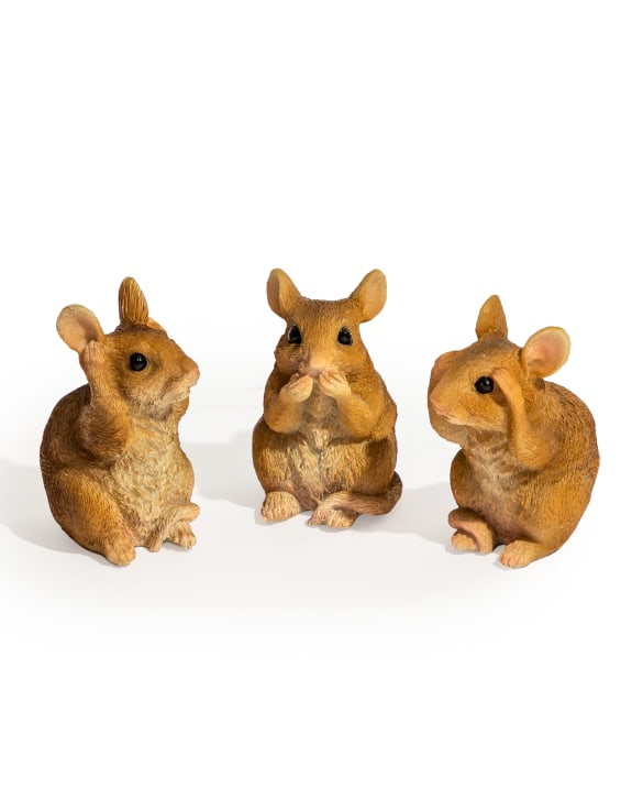 Set of 3 "Hear / Speak / See No Evil" Mice  