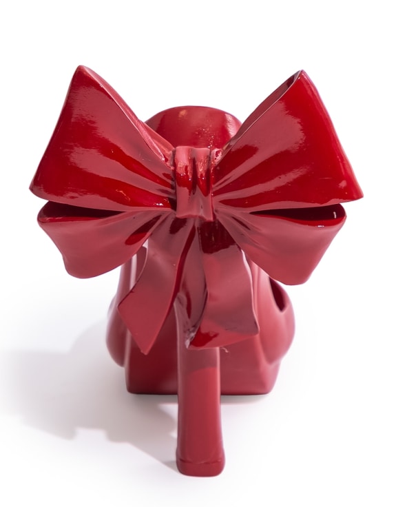 Red Ribbon Bow High Heels Bottle Holder