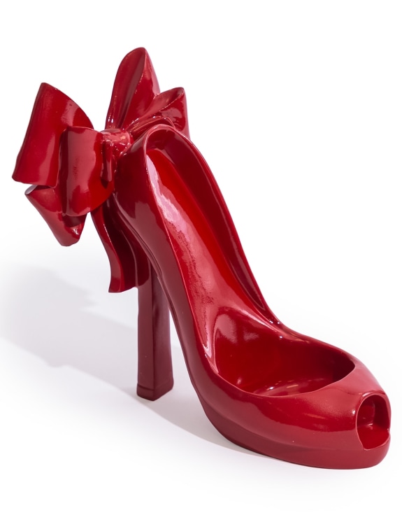 Red Ribbon Bow High Heels Bottle Holder
