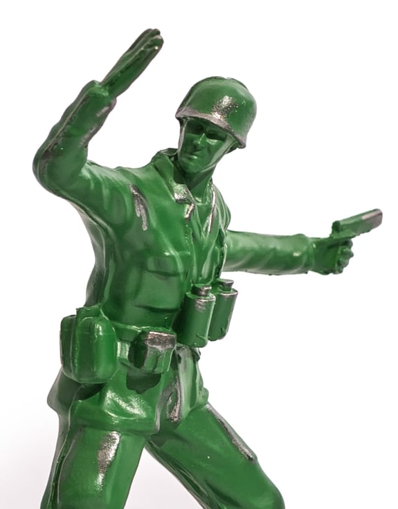 Set of 4 Classic Green Toy Soldier Figures