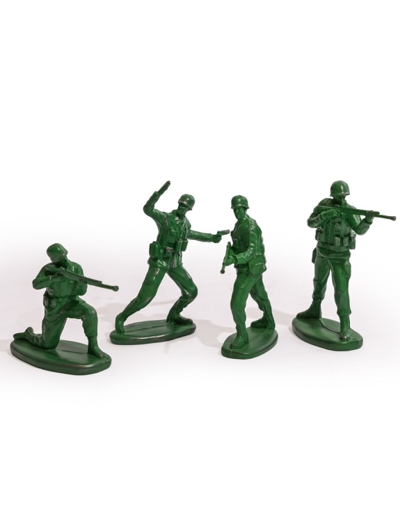 Set of 4 Classic Green Toy Soldier Figures