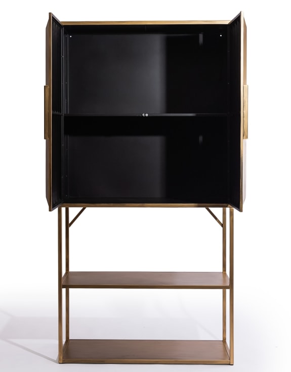 Industrial Gold "Fitzgerald" Extra-Tall Cabinet with Shelves