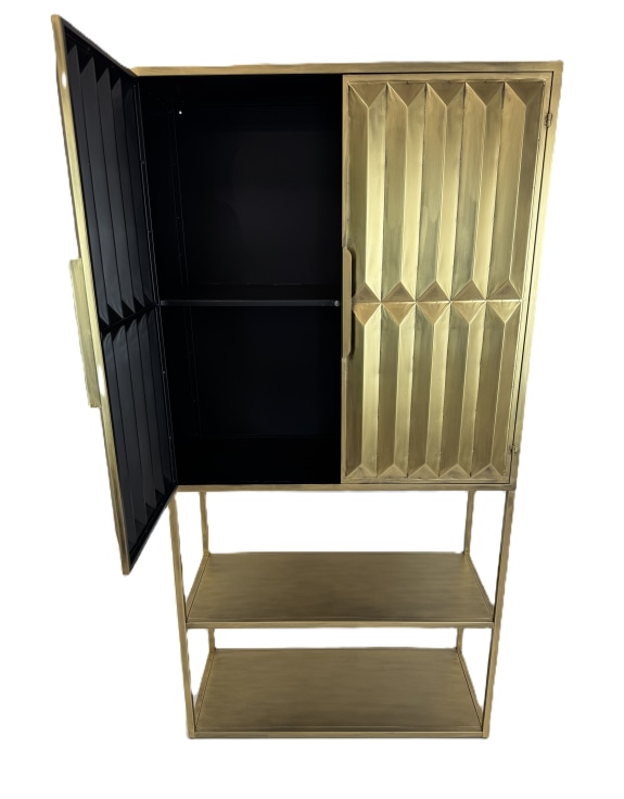 Industrial Gold "Fitzgerald" Extra-Tall Cabinet with Shelves
