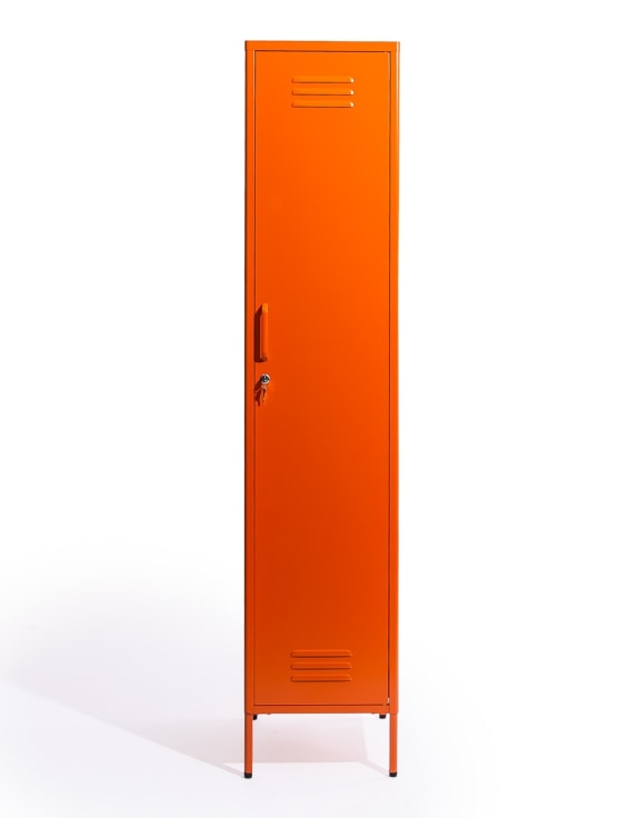 Tall Steel Metal Locker in Burnt Orange