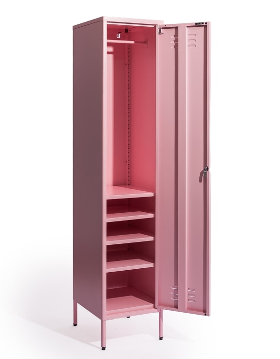 Tall Steel Metal Locker in Baby Pink