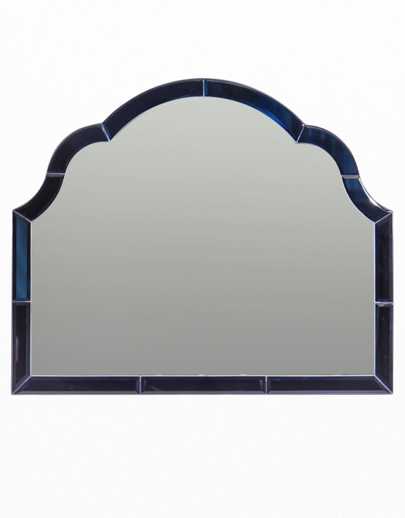 Overmantle Blue "Venus" Glass-Framed Wall Mirror