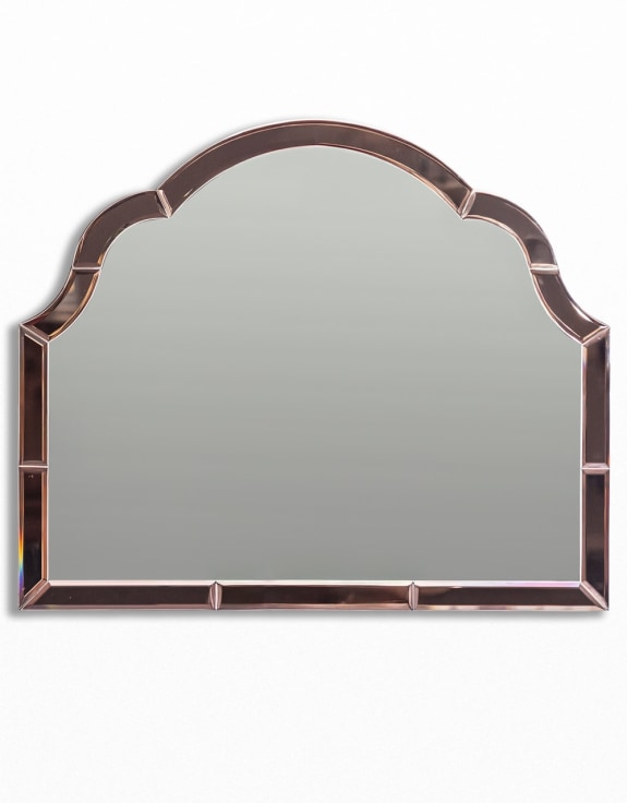 Overmantle Pink "Venus" Glass-Framed Wall Mirror